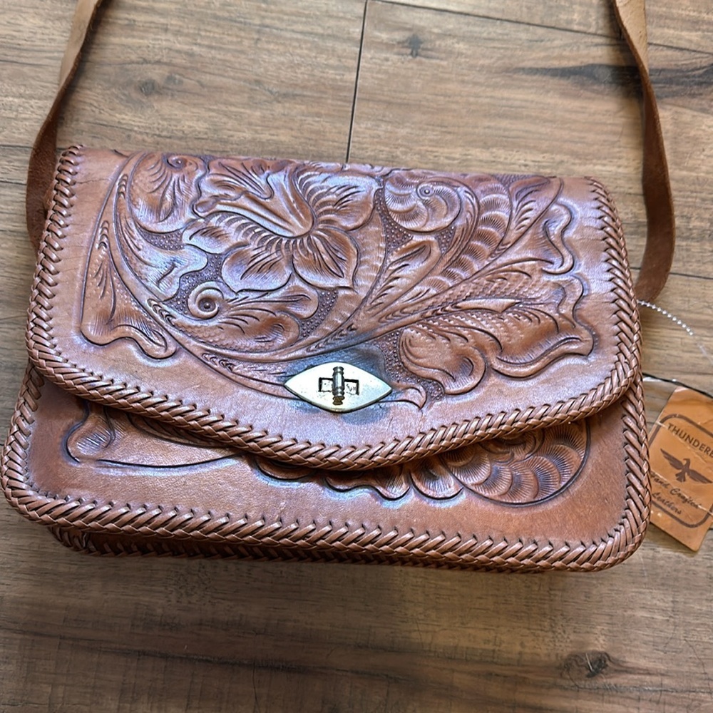Thunderbird VINTAGE Hand Tooled Western Bag NWT - Picture 2 of 15